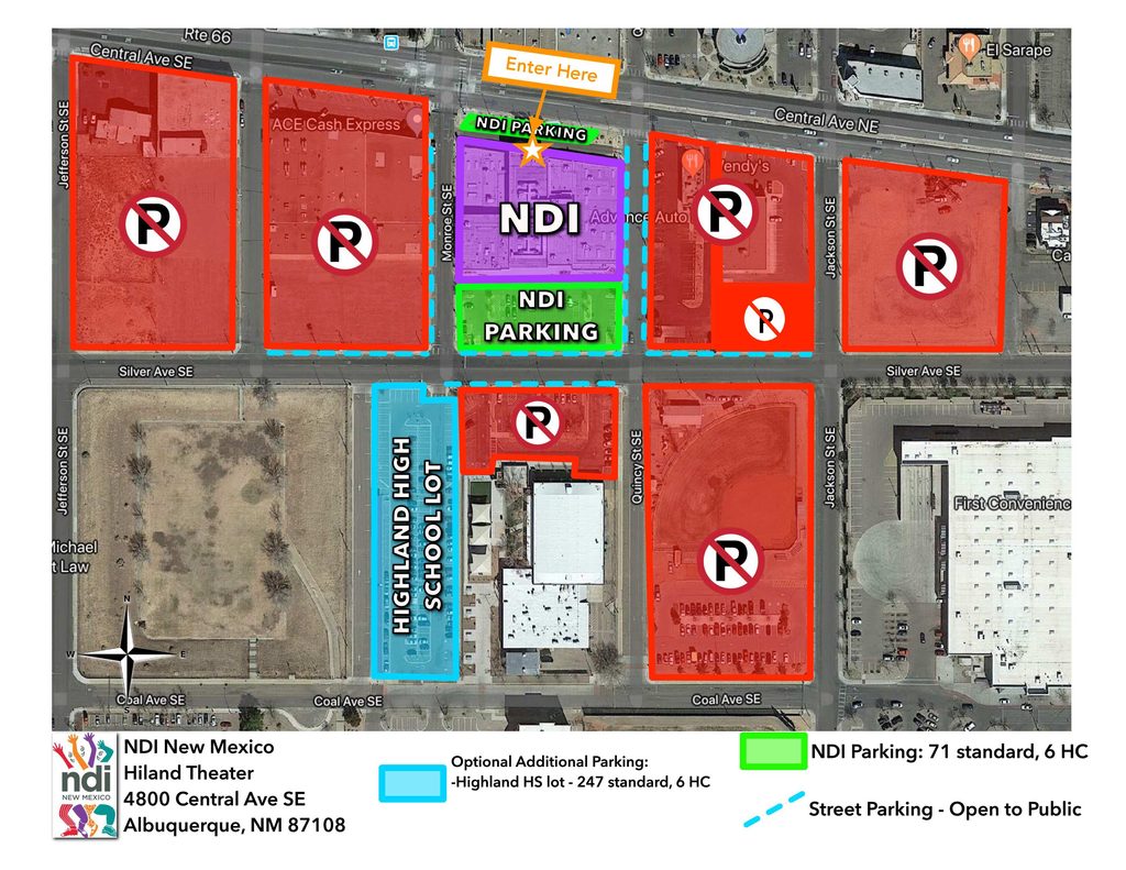 NDI NM - Hiland Theater Parking Map - HHS Lot copy